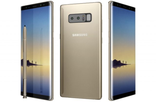 samsung galaxy note 8 maple gold Modello 3D .c4d .max .obj .3ds .fbx .stl .blend 