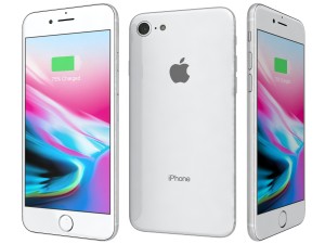 apple iphone 8 silver 3D-Modell