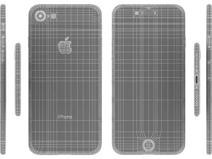 apple iphone 8 space gray 3D Model
