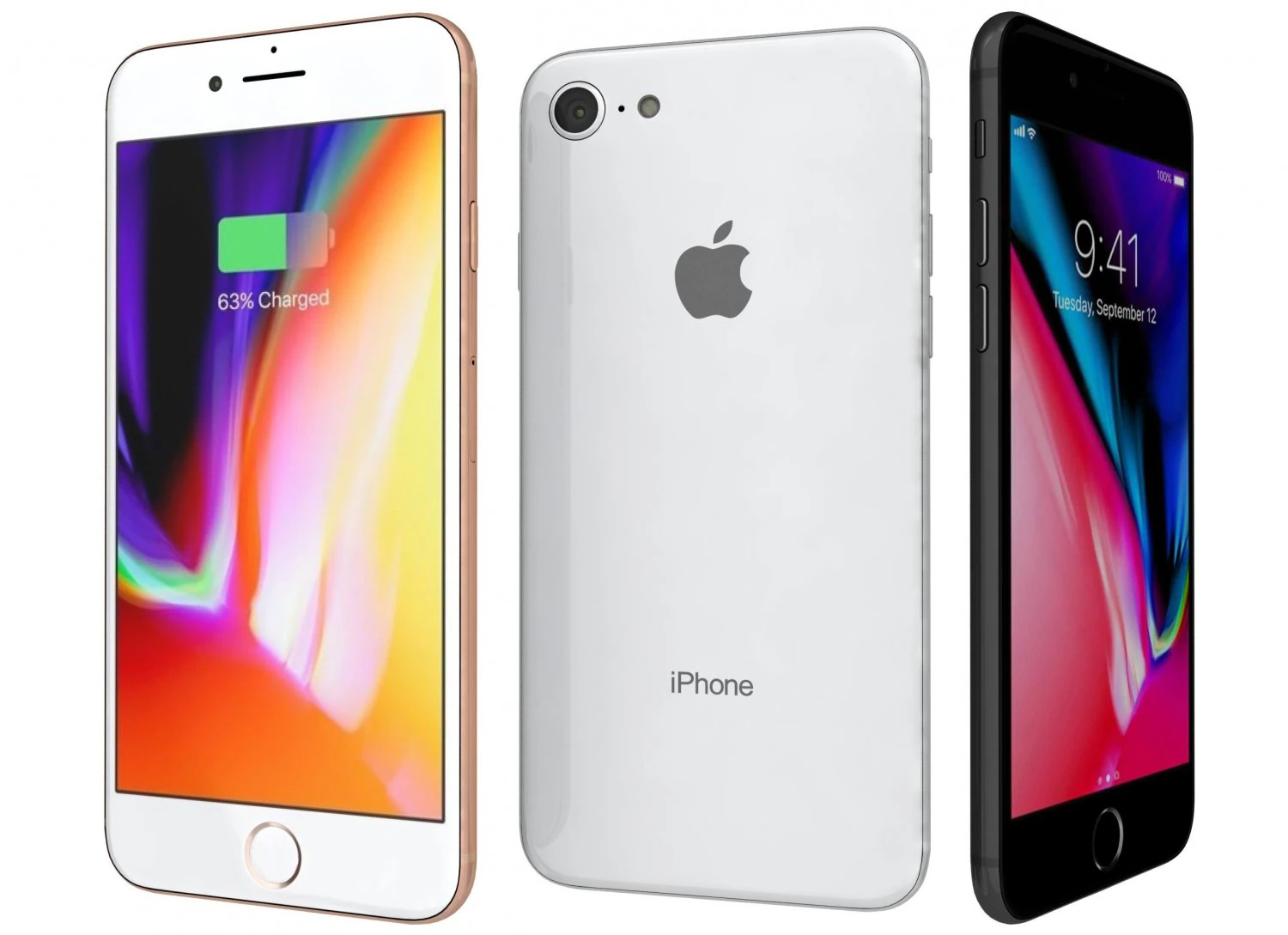 apple iphone 8 all colors 3D Model .c4d .max .obj .3ds .fbx .stl .blend 