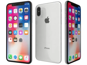 एप्पल आईफोन एक्स सिल्वर 3D मॉडल