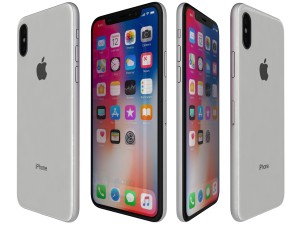 apple iphone x silver 3D Model