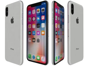 apple iphone x silver 3D Model
