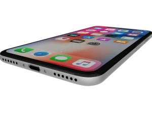 apple iphone x silver 3D Model