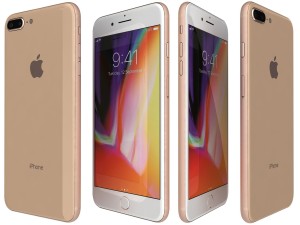 apple iphone 8 plus gold 3D Model