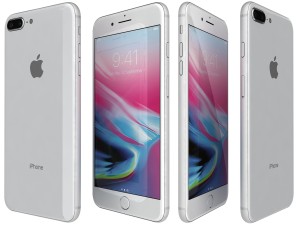 apple iphone 8 plus silver Modelo 3D