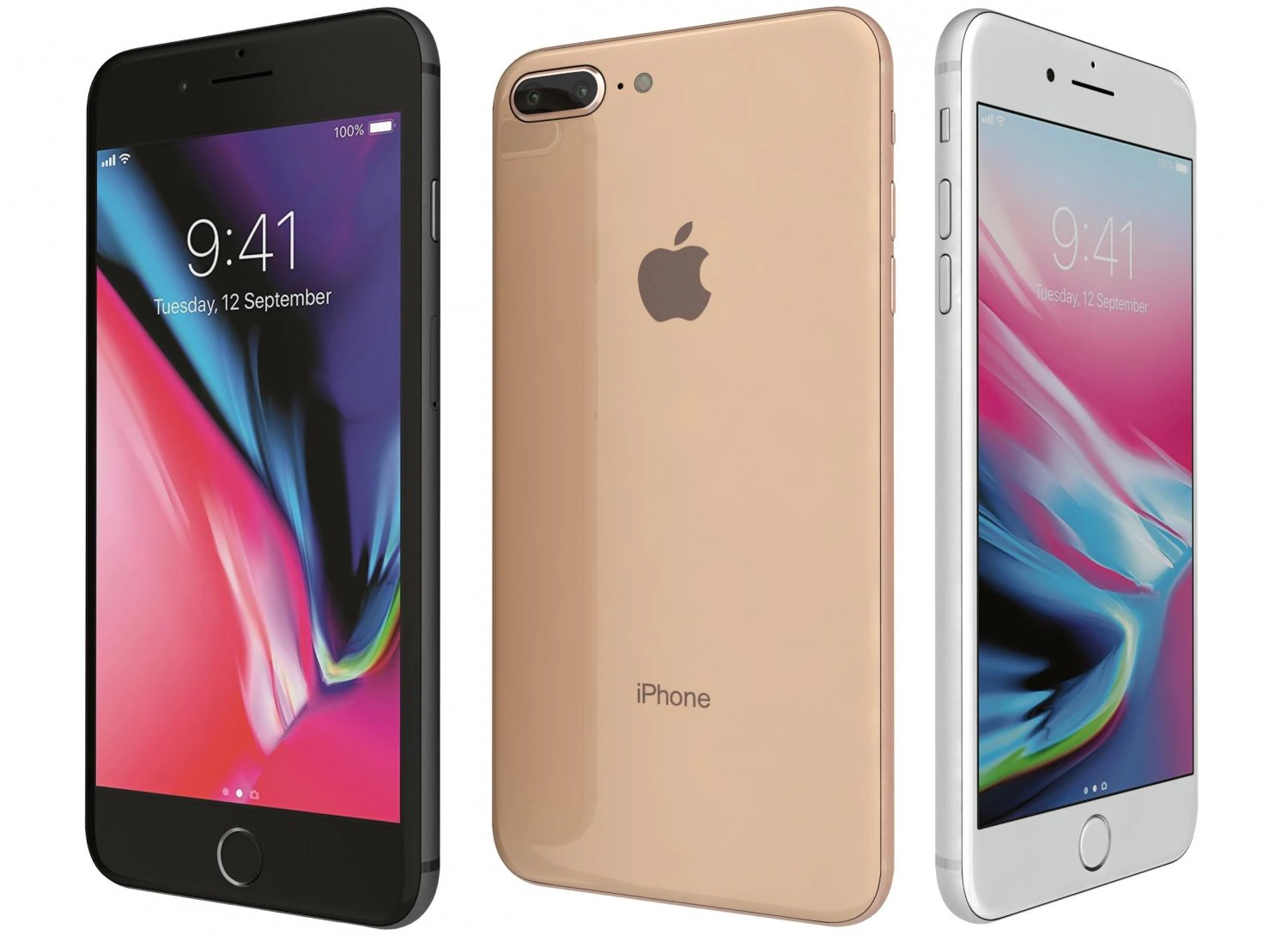 apple iphone 8 plus all colors 3D Model .c4d .max .obj .3ds .fbx .stl .blend 