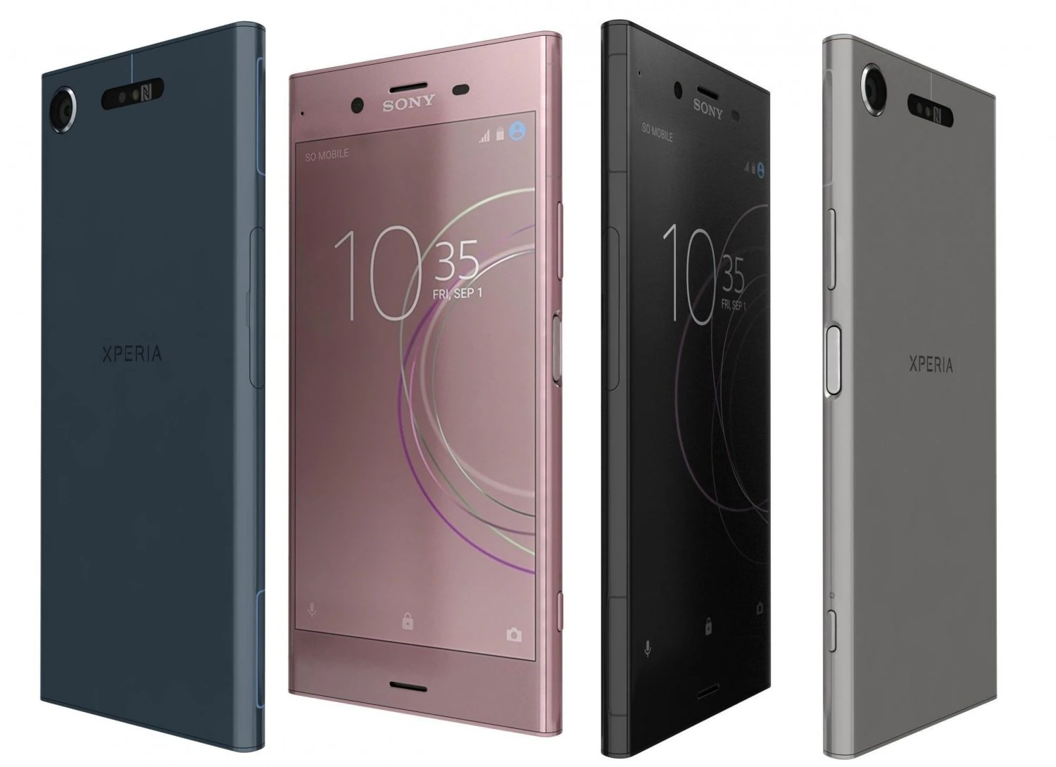 sony xperia xz1 all colors 3D Model .c4d .max .obj .3ds .fbx .stl .blend 