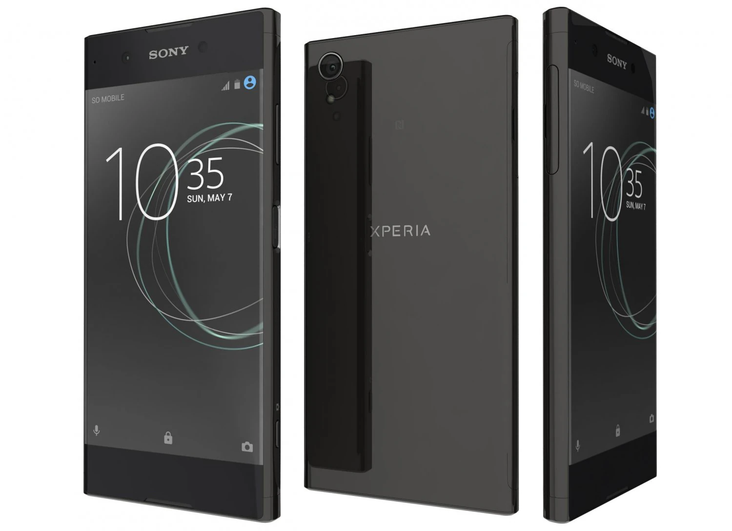 sony xperia xa1 plus black 3D Model .c4d .max .obj .3ds .fbx .stl .blend 