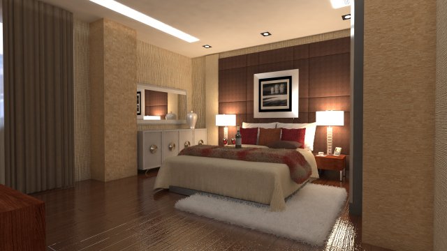 interior bedroom scene 3D Model .c4d .max .obj .3ds .fbx .stl .blend 