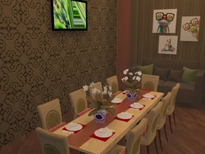full restaurant and bar with wc Modello 3D