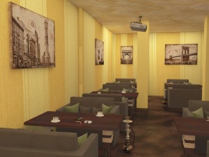 full restaurant and bar with wc Modello 3D