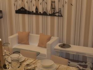 full restaurant and bar with wc Modello 3D