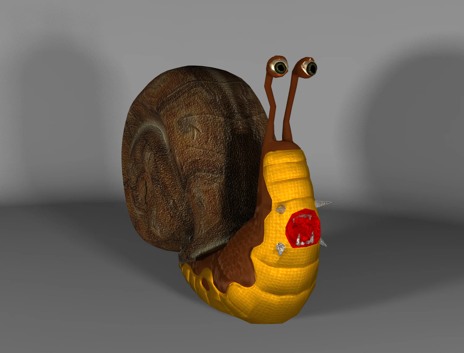 angry snail 3D Model .c4d .max .obj .3ds .fbx .stl .blend 