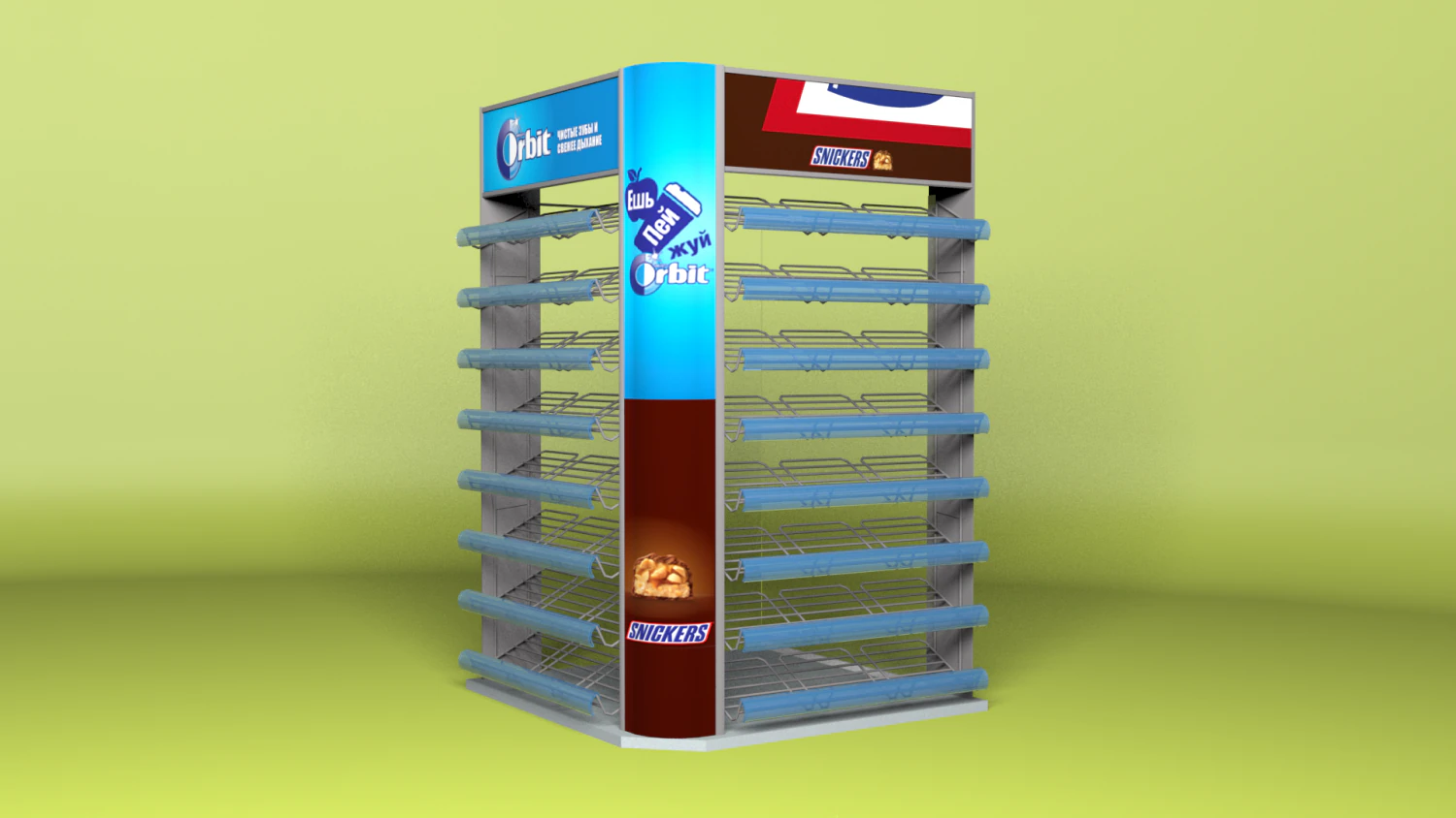 open display - chocolate and gum 3D Model .c4d .max .obj .3ds .fbx .stl .blend 