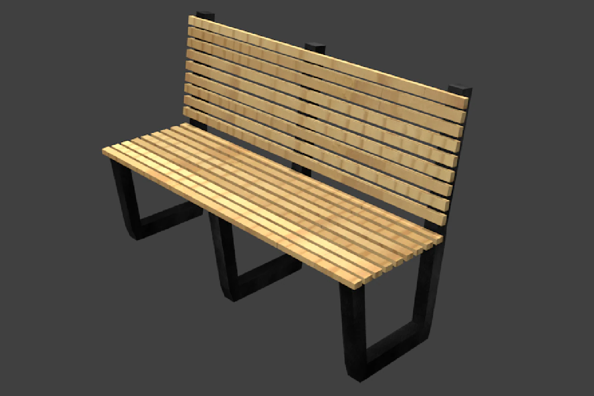 bench street 3D Model .c4d .max .obj .3ds .fbx .stl .blend 