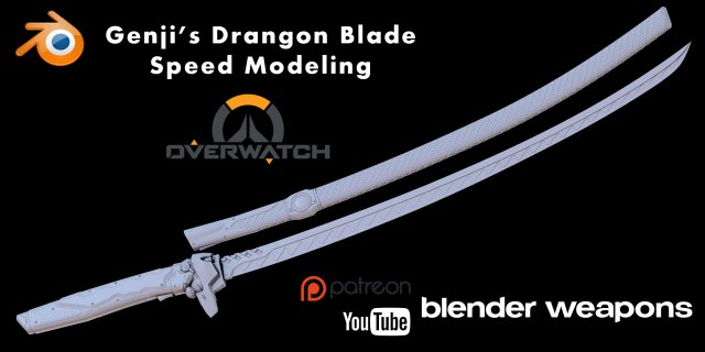 dragon blade - overwatch 3D Model .c4d .max .obj .3ds .fbx .stl .blend 