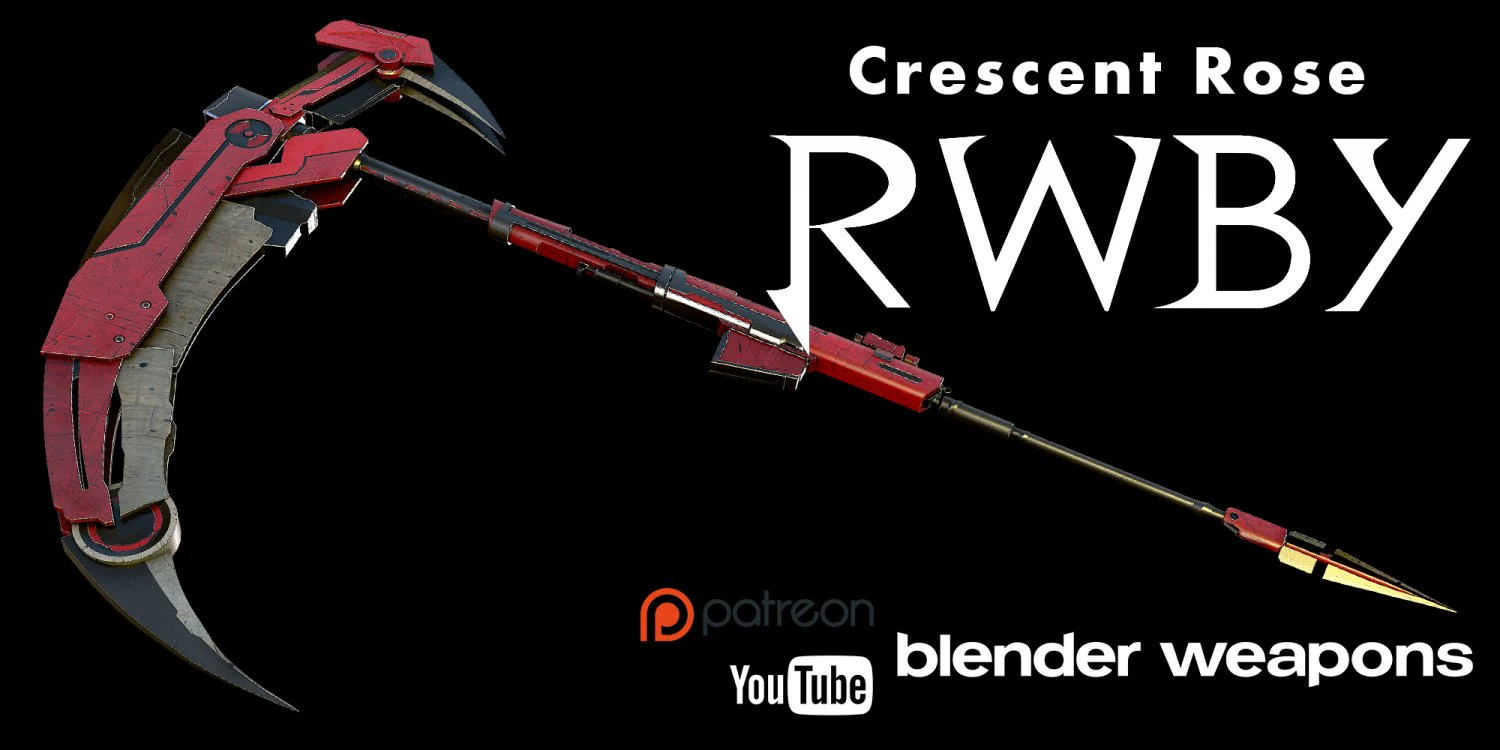 crescent rose - rwby 3D Model .c4d .max .obj .3ds .fbx .stl .blend 