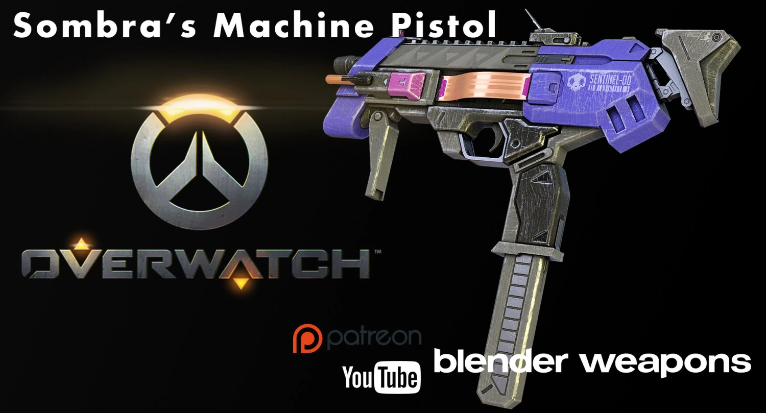 sombra machine pistol - overwatch 3D Model .c4d .max .obj .3ds .fbx .stl .blend 