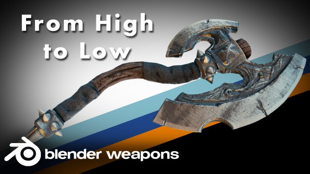 Battle axe 3D Модель .c4d .max .obj .3ds .fbx .stl .blend 