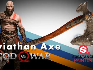 Hacha leviat&aacute;n de Kratos - dios de la guerra Modelo 3D