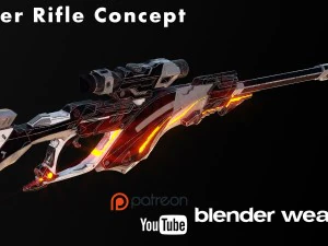 狙击步枪概念 3D 模型