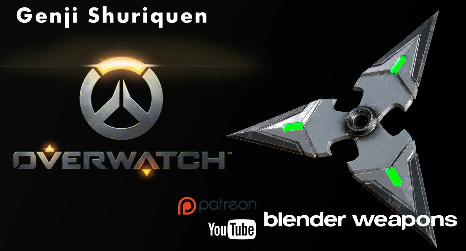 genji shuriken - overwatch 3D Model .c4d .max .obj .3ds .fbx .stl .blend