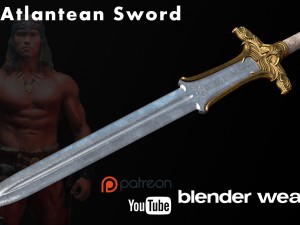 the atlantean sword of conan the barbarian 3D Model
