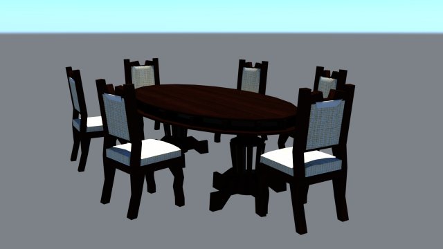 dining table 3d 3D Model .c4d .max .obj .3ds .fbx .stl .blend 