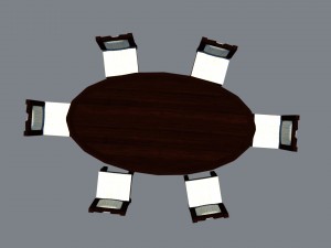 dining table 3d 3D Model