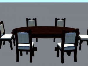 dining table 3d 3D Model