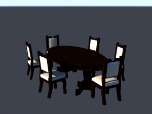 dining table 3d 3D Model