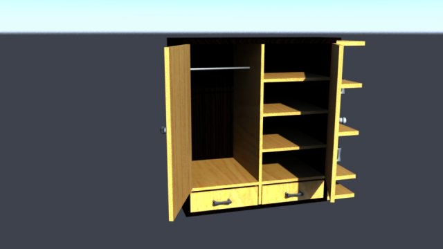 cupboard 3D Model .c4d .max .obj .3ds .fbx .stl .blend 