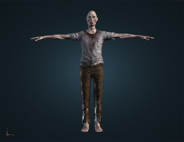 zombie female 3D Модель .c4d .max .obj .3ds .fbx .stl .blend 