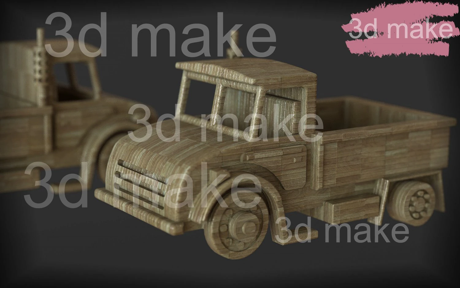 truck 3D Print Model .c4d .max .obj .3ds .fbx .stl .blend