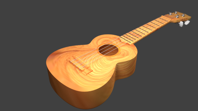 ukelele 3D Модель .c4d .max .obj .3ds .fbx .stl .blend 