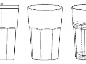 glass cup 450ml 3D Model