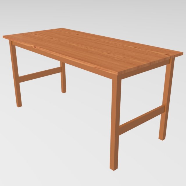 wooden table 3D Model .c4d .max .obj .3ds .fbx .stl .blend 