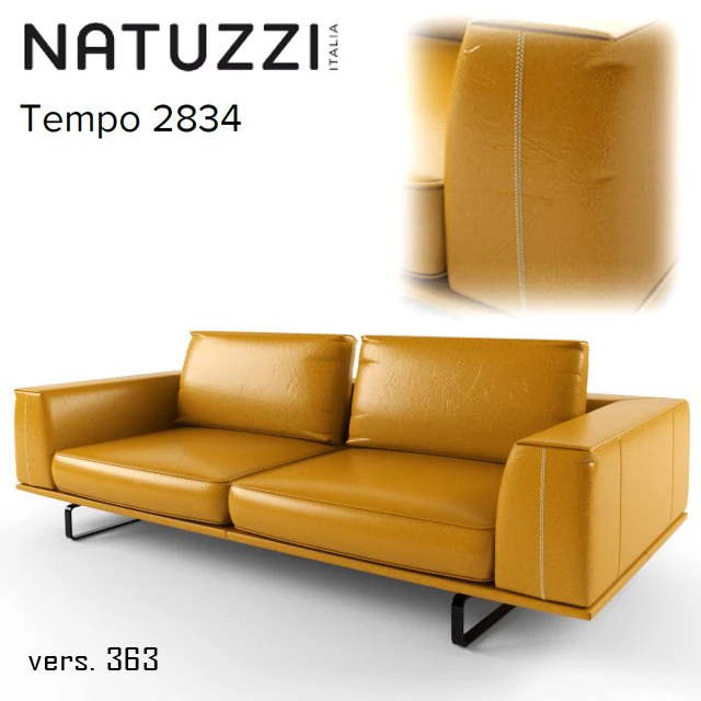 natuzzi tempo 2834 sofa 3D Model .c4d .max .obj .3ds .fbx .stl .blend 