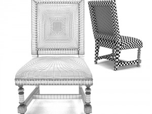 cape verde upholstered chair 3D Model