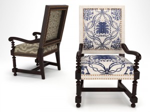 cape verde upholstered arm chair 3D Model