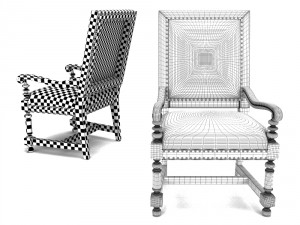cape verde upholstered arm chair 3D Model