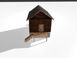물레방아 3D 모델