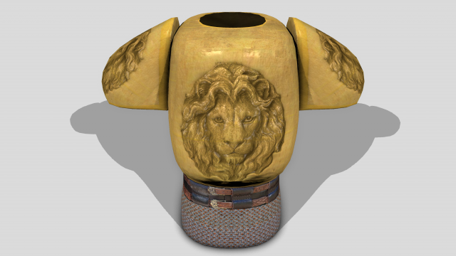 lion brass armor 3D Модель .c4d .max .obj .3ds .fbx .stl .blend 