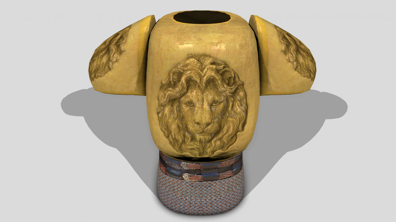 lion brass armor 3D Model .c4d .max .obj .3ds .fbx .stl .blend