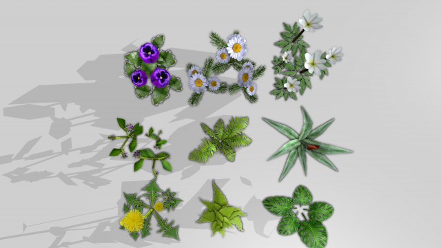 plants set 3D 모델 .c4d .max .obj .3ds .fbx .stl .blend 