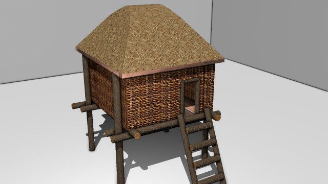 fishing hut 3D Model .c4d .max .obj .3ds .fbx .stl .blend