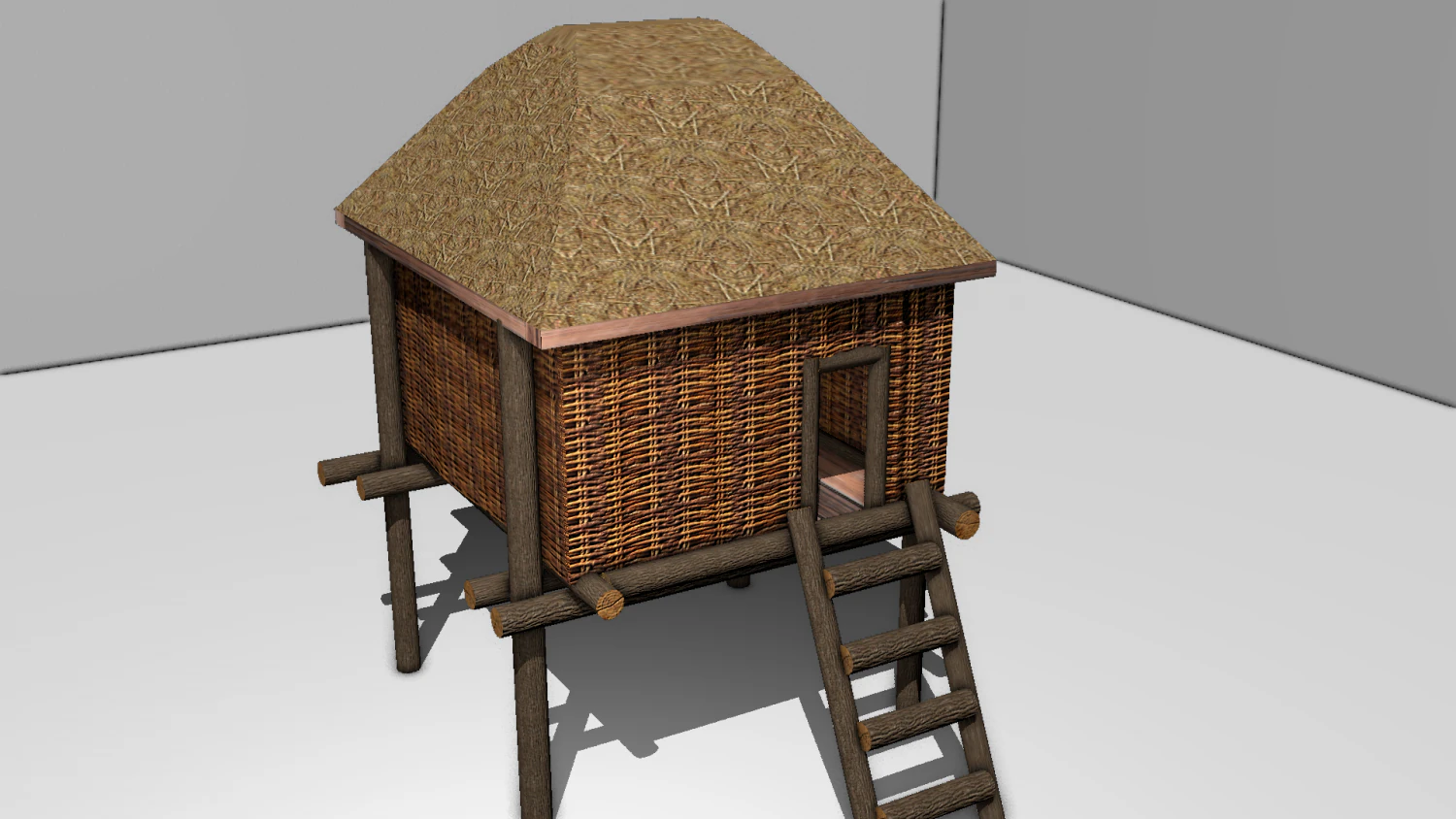 fishing hut 3D Model .c4d .max .obj .3ds .fbx .stl .blend 