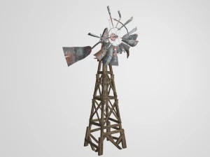 old farm broken windmill 3D Model