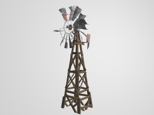 old farm broken windmill 3D Model
